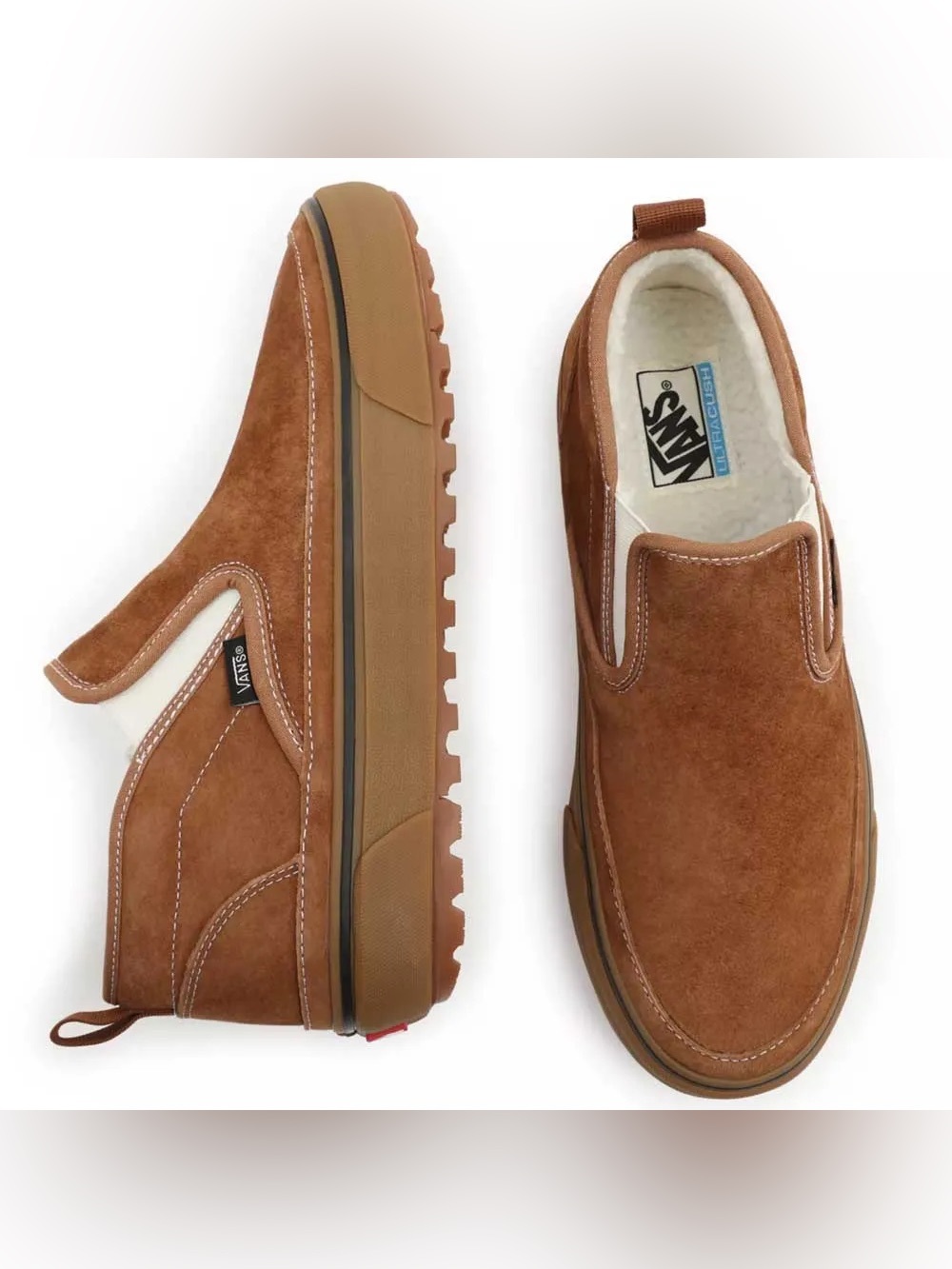 Vans Unisex Slip-On Suede Loafers in Chestnut Men’s size 6, Women’s size 7.5